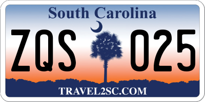 SC license plate ZQS025