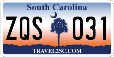SC license plate ZQS031