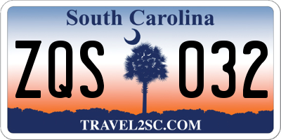 SC license plate ZQS032