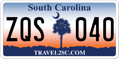 SC license plate ZQS040