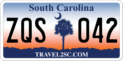 SC license plate ZQS042