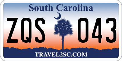 SC license plate ZQS043
