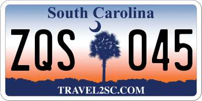 SC license plate ZQS045
