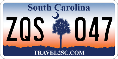 SC license plate ZQS047