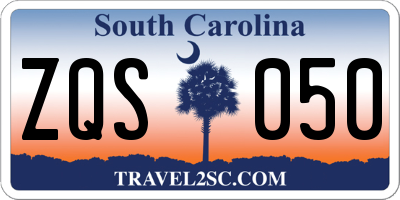 SC license plate ZQS050