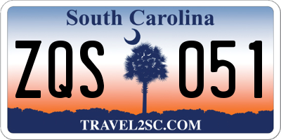 SC license plate ZQS051