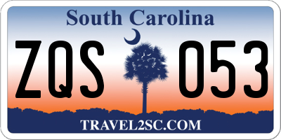 SC license plate ZQS053