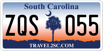 SC license plate ZQS055