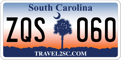 SC license plate ZQS060
