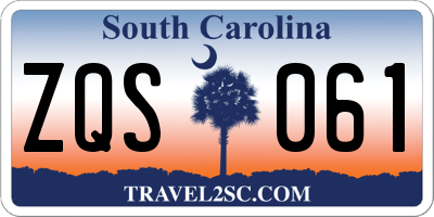 SC license plate ZQS061