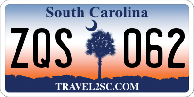 SC license plate ZQS062
