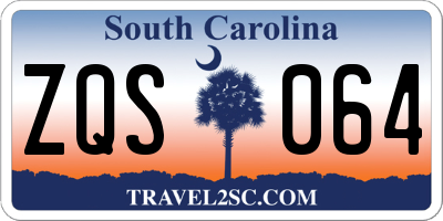 SC license plate ZQS064