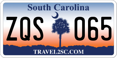 SC license plate ZQS065