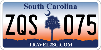 SC license plate ZQS075