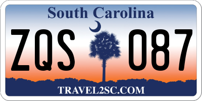 SC license plate ZQS087