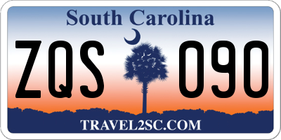 SC license plate ZQS090