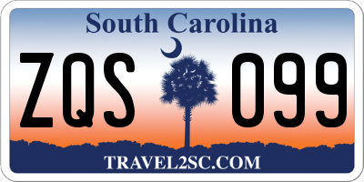 SC license plate ZQS099