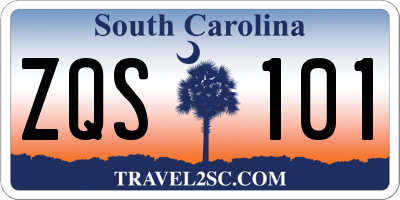 SC license plate ZQS101