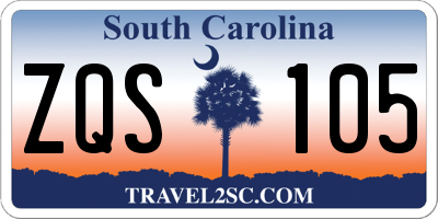 SC license plate ZQS105