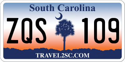 SC license plate ZQS109