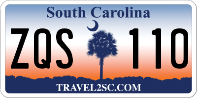 SC license plate ZQS110