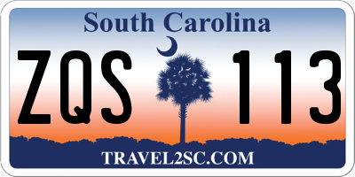 SC license plate ZQS113