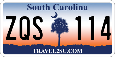 SC license plate ZQS114