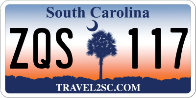SC license plate ZQS117