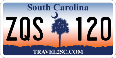 SC license plate ZQS120