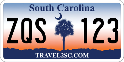 SC license plate ZQS123