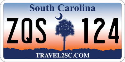 SC license plate ZQS124