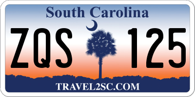 SC license plate ZQS125