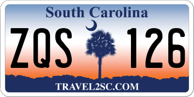 SC license plate ZQS126