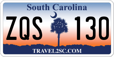 SC license plate ZQS130