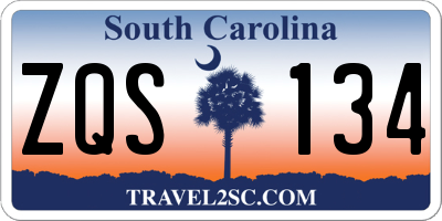 SC license plate ZQS134