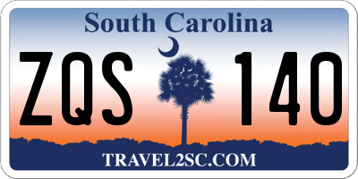 SC license plate ZQS140