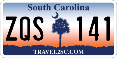 SC license plate ZQS141