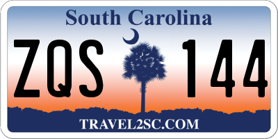SC license plate ZQS144