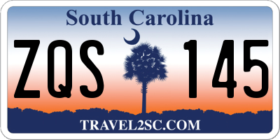 SC license plate ZQS145