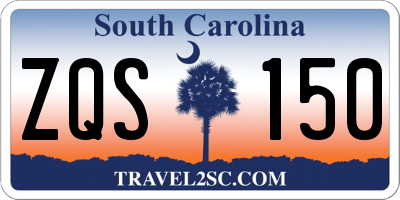 SC license plate ZQS150