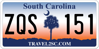 SC license plate ZQS151