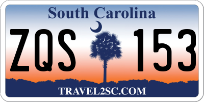 SC license plate ZQS153