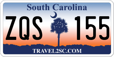 SC license plate ZQS155
