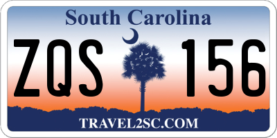 SC license plate ZQS156
