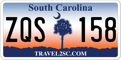 SC license plate ZQS158