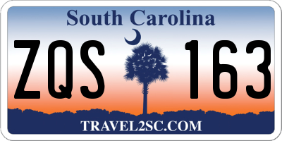 SC license plate ZQS163