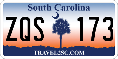 SC license plate ZQS173