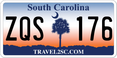 SC license plate ZQS176