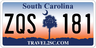SC license plate ZQS181