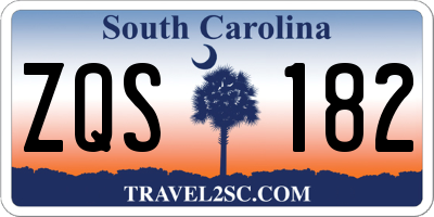 SC license plate ZQS182